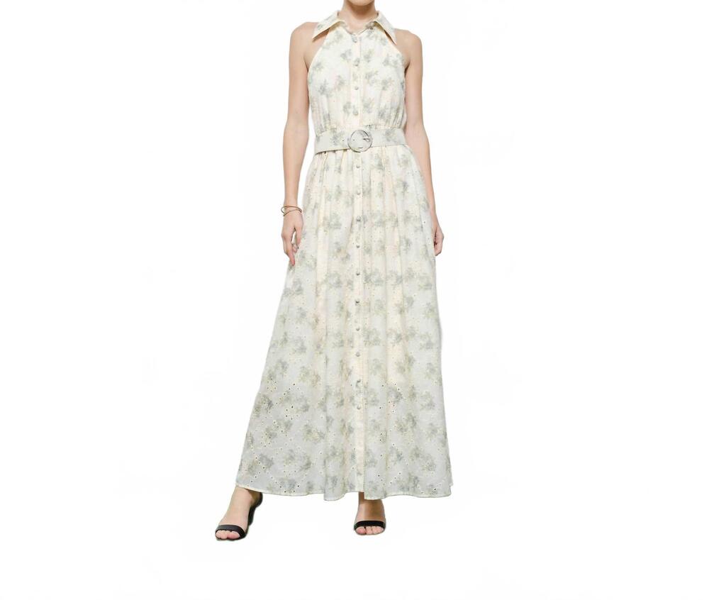 NEW INA FASHION florentina eyelet maxi dress in ivory